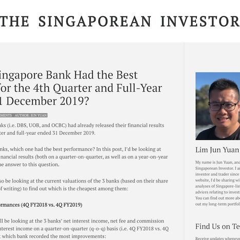 Which Singapore Bank Had the Best Results for the 4th Quarter and Full-Year Ended 31 December 2019?