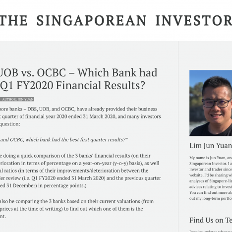 DBS vs. UOB vs. OCBC – Which Bank had the Best Q1 FY2020 Financial Results?