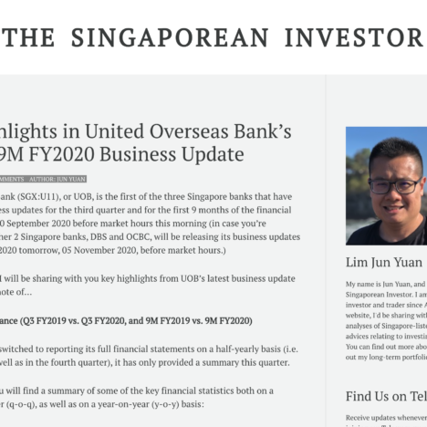 Key Highlights in United Overseas Bank’s Q3 and 9M FY2020 Business Update