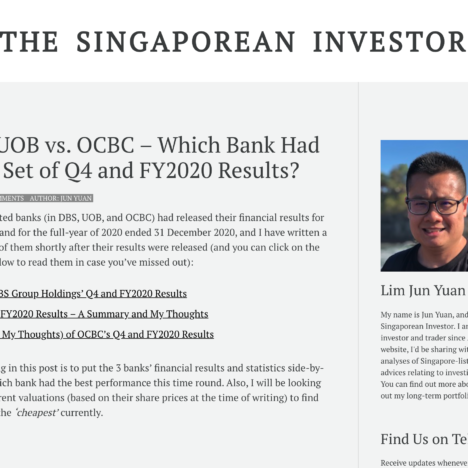 DBS vs. UOB vs. OCBC – Which Bank Had the Best Set of Q4 and FY2020 Results?