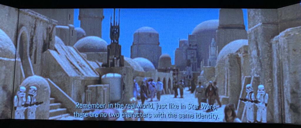 'Remember, in the real world, just like in Star Wars, there are no two characters with the same identity.'