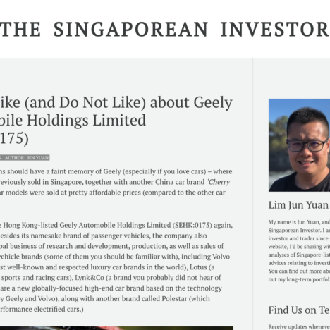 What I Like (and Do Not Like) about Geely Automobile Holdings Limited (SEHK:0175)