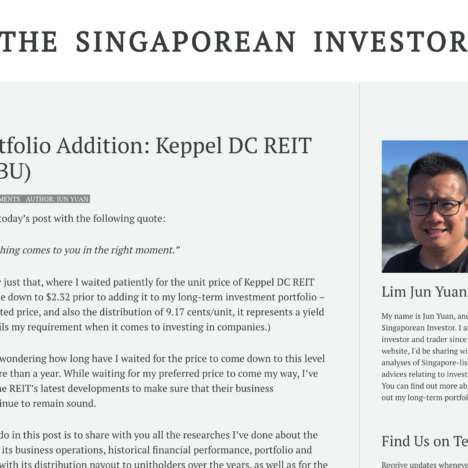 New Portfolio Addition: Keppel DC REIT (SGX:AJBU)