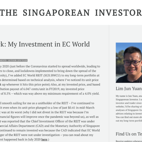 Flashback: My Investment in EC World REIT