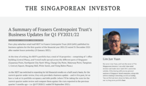 A Summary of Frasers Centrepoint Trust's Business Updates for Q1 FY2021/22