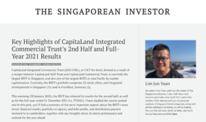Key Highlights of CapitaLand Integrated Commercial Trust's 2nd Half and Full-Year 2021 Results