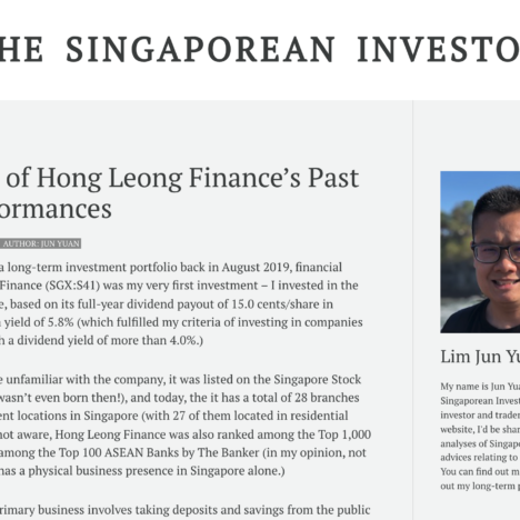 My Review of Hong Leong Finance’s Past Years’ Performances
