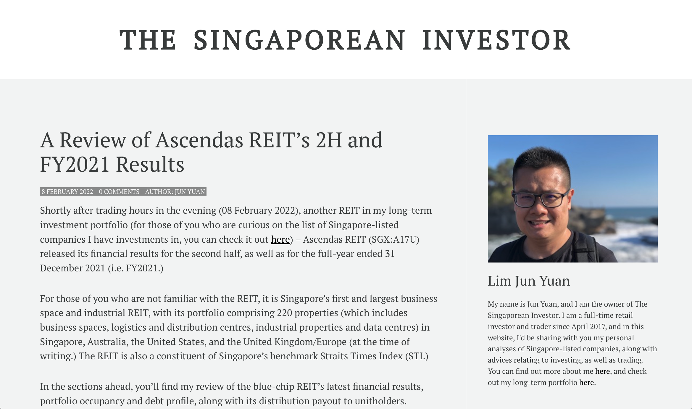 A Review of Ascendas REIT’s 2H and FY2021 Results