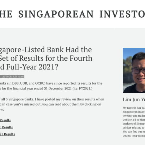 Which Singapore-Listed Bank Had the Strongest Set of Results for the Fourth Quarter and Full-Year 2021?