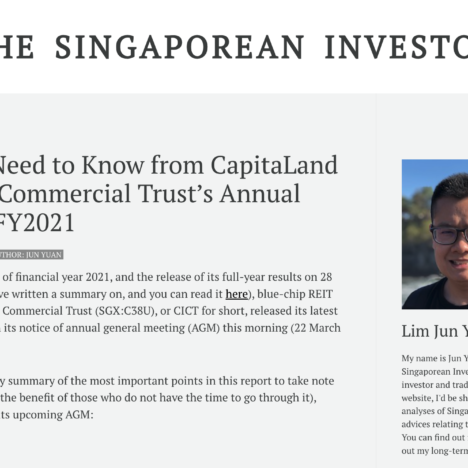 What You Need to Know from CapitaLand Integrated Commercial Trust’s Annual Report for FY2021