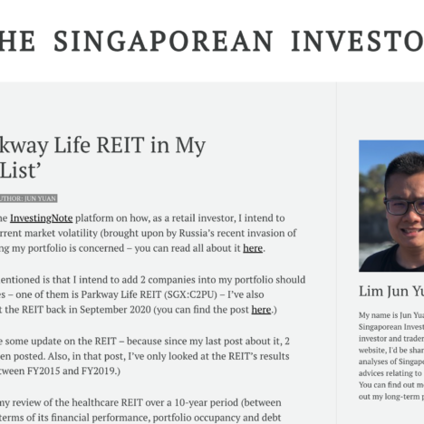 Why is Parkway Life REIT in My ‘Shopping List’