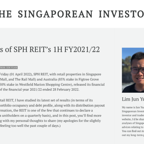 An Analysis of SPH REIT’s 1H FY2021/22 Results