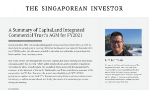 A Summary of CapitaLand Integrated Commercial Trust's AGM for FY2021 ...