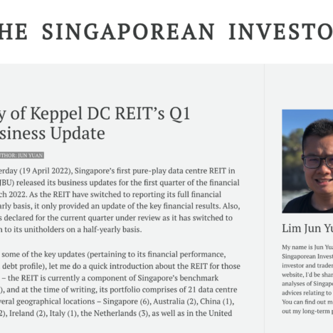 A Summary of Keppel DC REIT’s Q1 FY2022 Business Update