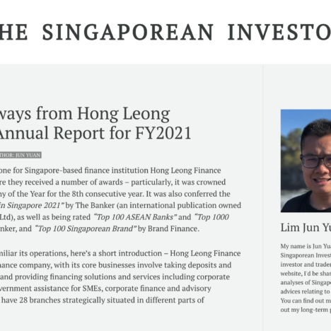 Key Takeaways from Hong Leong Finance’s Annual Report for FY2021