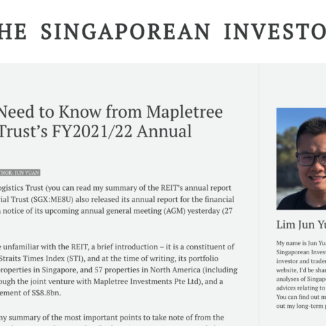 What You Need to Know from Mapletree Industrial Trust’s FY2021/22 Annual Report