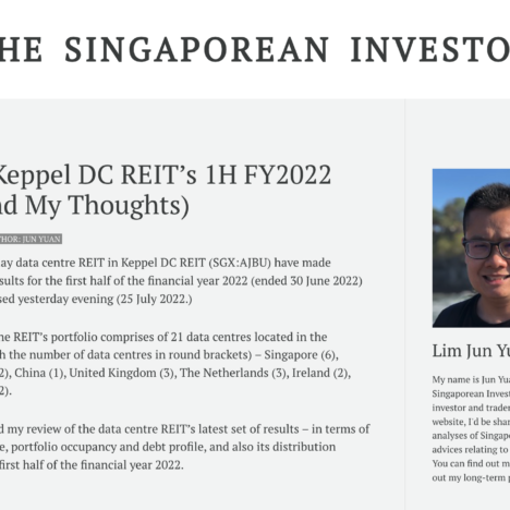 A Look at Keppel DC REIT's 1H FY2022 Results (and My Thoughts)