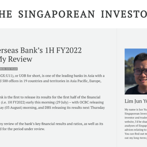 United Overseas Bank’s 1H FY2022 Results – My Review