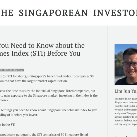 6 Things You Need to Know about the Straits Times Index (STI) Before You Invest