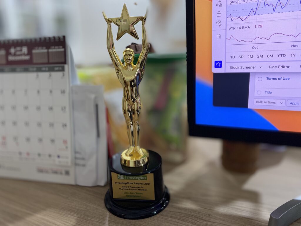 A Big Thank You Once Again to Fellow Community Members in InvestingNote Who have Voted for Me to Win the "Most Popular Member" Award