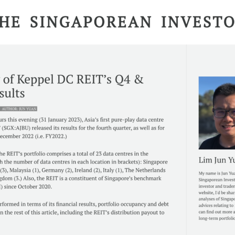 My Review of Keppel DC REIT’s Q4 & FY2022 Results
