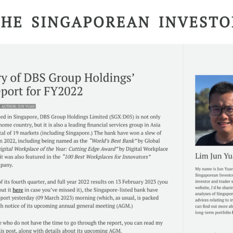 A Summary of DBS Group Holdings’ Annual Report for FY2022