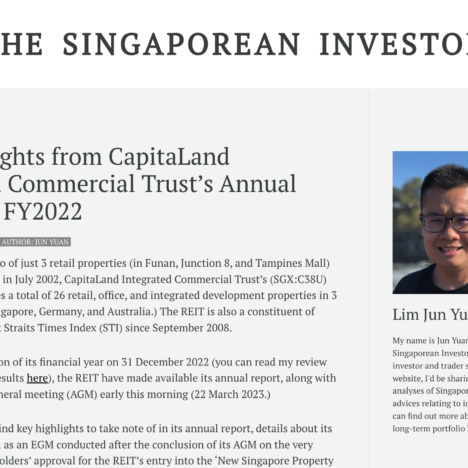 Key Highlights from CapitaLand Integrated Commercial Trust’s Annual Report for FY2022