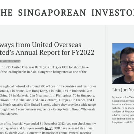 Key Takeaways from United Overseas Bank Limited’s Annual Report for FY2022