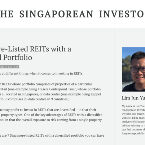 7 Singapore-Listed REITs with a Diversified Portfolio