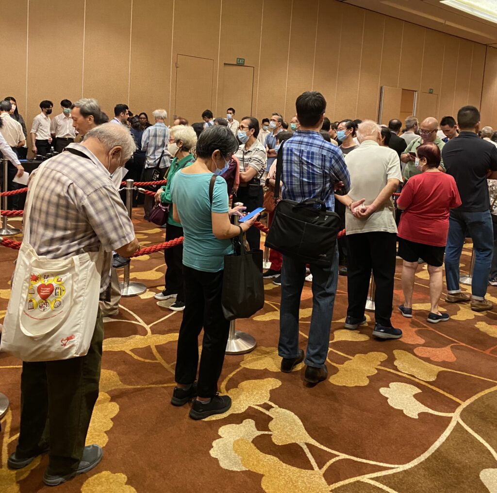 Snaking Long Queues at the Registration Counters during DBS' AGM Last Friday (31 March 2023)