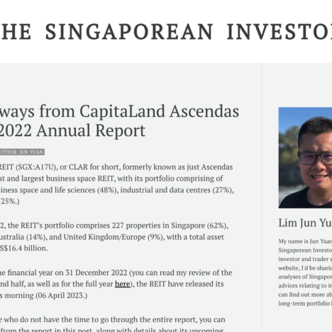 Key Takeaways from CapitaLand Ascendas REIT’s FY2022 Annual Report