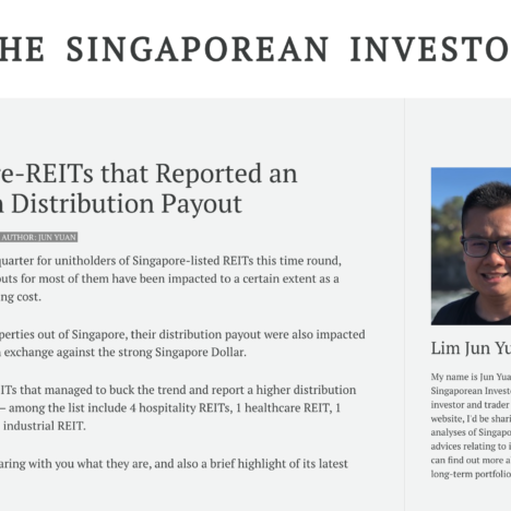 7 Singapore-REITs that Reported an Increase in Distribution Payout