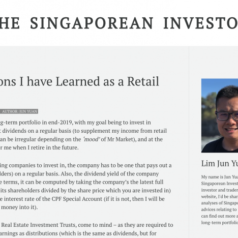 3 Key Lessons I have Learned as a Retail Investor