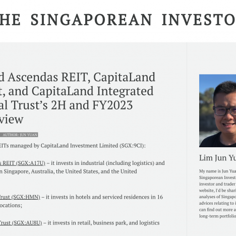 CapitaLand Ascendas REIT, CapitaLand India Trust, and CapitaLand Integrated Commercial Trust’s 2H and FY2023 Results Review