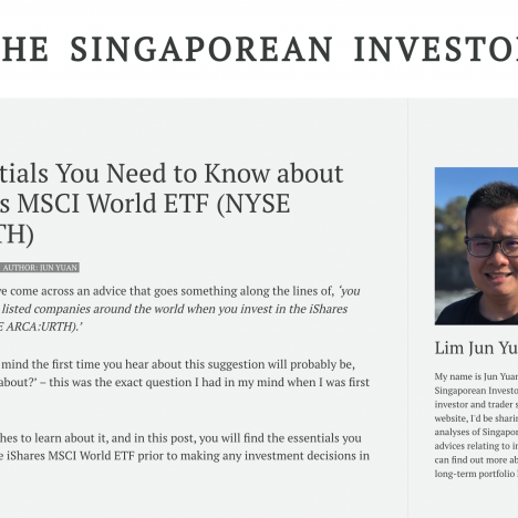 The Essentials You Need to Know about the iShares MSCI World ETF (NYSE ARCA:URTH)