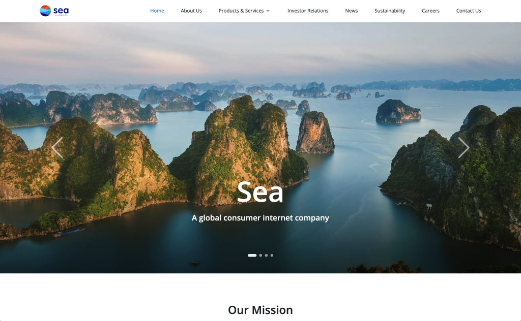 Sea Limited's Website