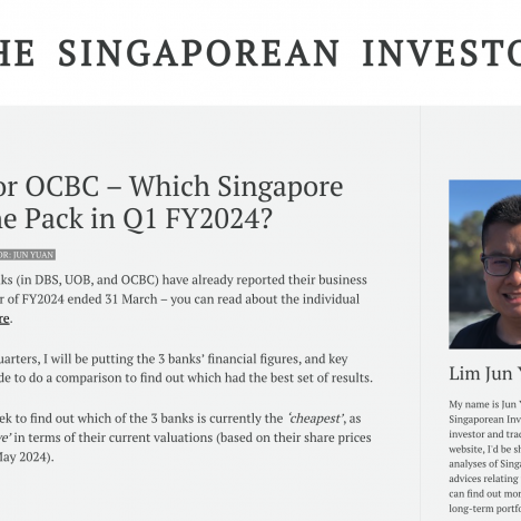 DBS, UOB, or OCBC – Which Singapore Bank Led the Pack in Q1 FY2024?
