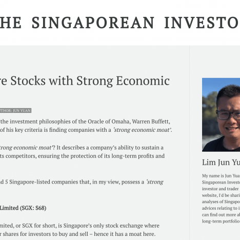 5 Singapore Stocks with Strong Economic Moats