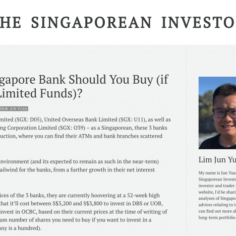 Which Singapore Bank Should You Buy (if You have Limited Funds)?