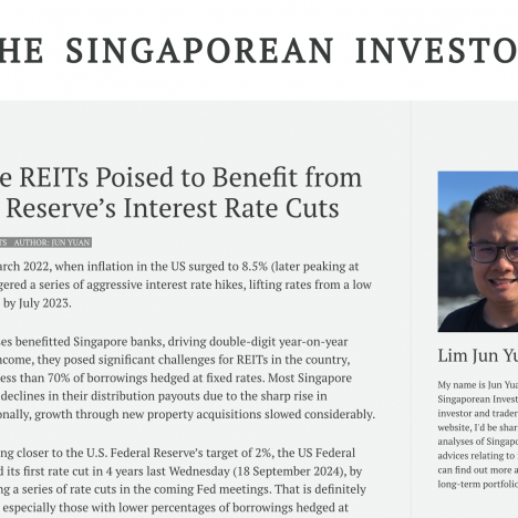 5 Singapore REITs Poised to Benefit from US Federal Reserve’s Interest Rate Cuts