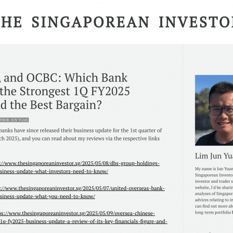 DBS, UOB, and OCBC: Which Bank Delivered the Strongest 1Q FY2025 Results and the Best Bargain?